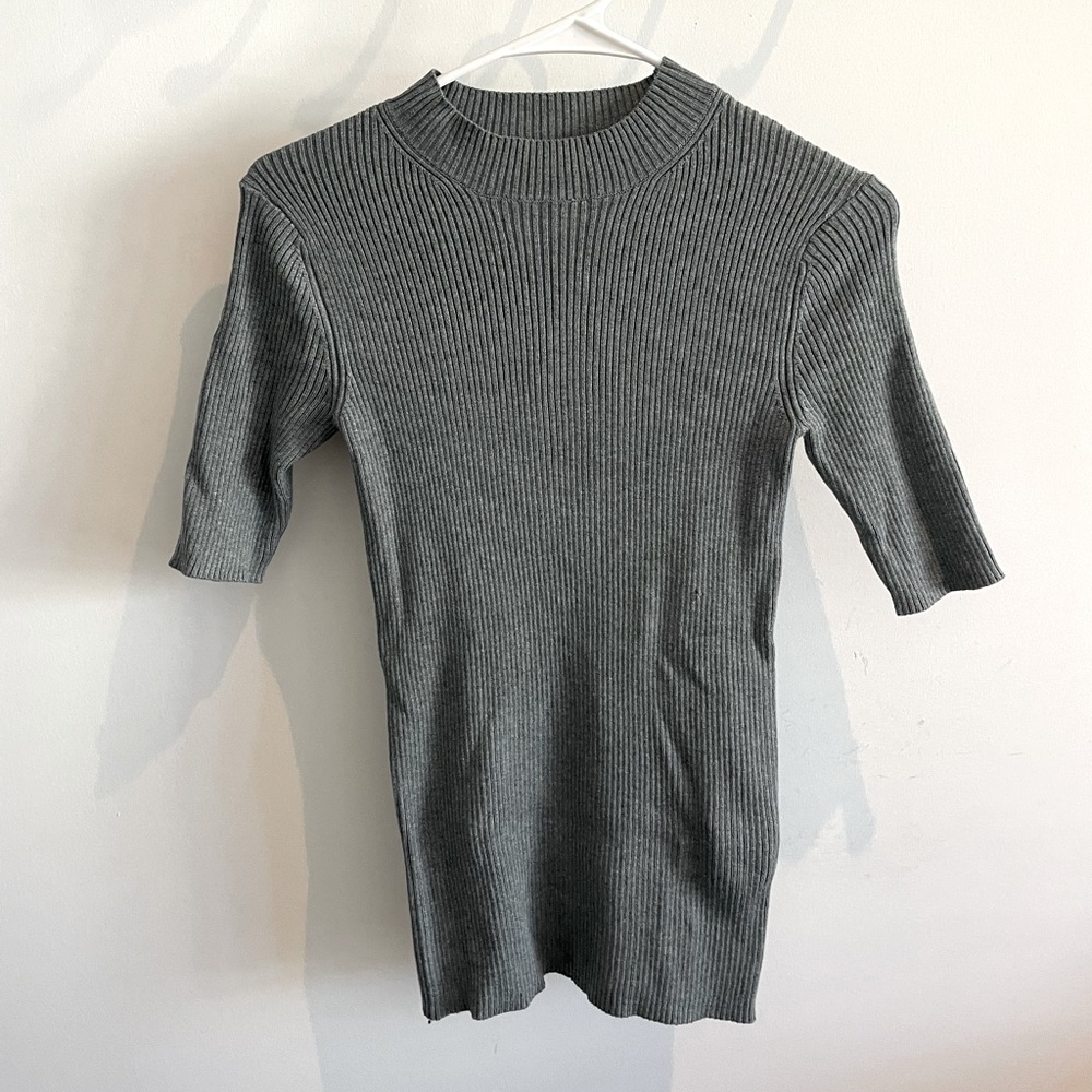 Grey mock neck sweater